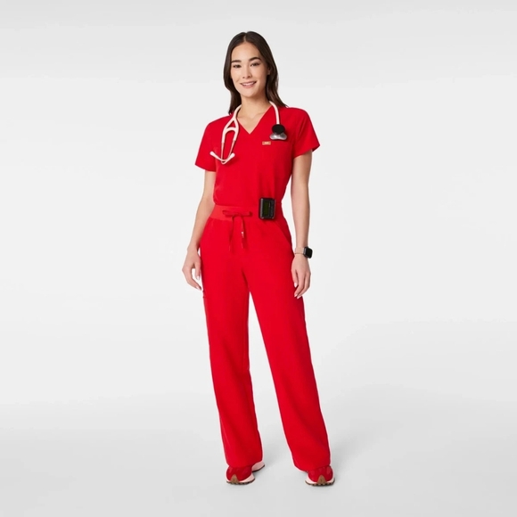 Figs Pants - Figs Lunar Pop Red Scrub Set (XS)